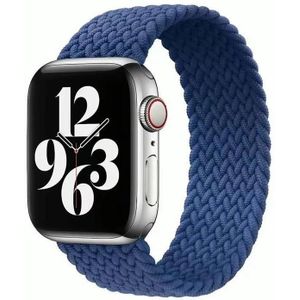 Single-turn nylon geweven horlogeband voor Apple Watch Series 6 & SE & 5 & 4 40mm / 3 & 2 & 1 38mm  Maat:M(Blauw)