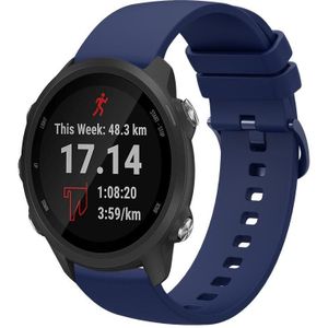 Voor Garmin Forerunner 245 Muziek 20mm Effen Kleur Zachte Siliconen Horlogeband (Marineblauw)