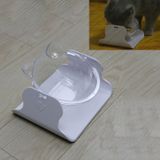 Transparant Water Cat Bowl Houder Dog Food Basin Schuine Mond Verstelbare Pet Bowl (Wit)