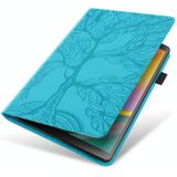 Voor Samsung Galaxy Tab S6 Lite P610 Life Tree Series Horizontale Flip Lederen case met Holder & Card Slots & Pen Slot (Lake Blue)