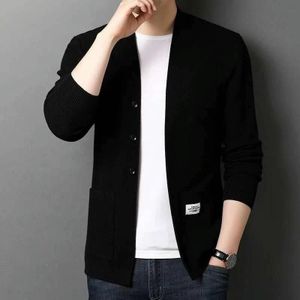 Mannen Gebreide Cardigan V-hals Jacket (kleur: Zwart Maat: XXL)