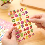 2 PC's Cakes patroon creatieve Cartoon kinderen DIY Album dagboek decoratieve Stereo Bubble Sticker