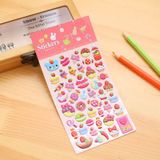 2 PC's Cakes patroon creatieve Cartoon kinderen DIY Album dagboek decoratieve Stereo Bubble Sticker