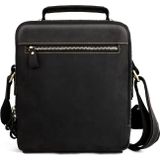 6050 Crazy Horse Texture Genuine Leather Crossbody Bag for Men(Black)