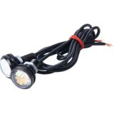 2 PC's 2W White + geel licht auto Auto Eagle ogen Mistlamp zet licht met 12 SMD-4014 LED lampen  12V DC kabel lengte: 55cm