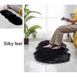 Faux Wool Leather Sofa Carpet VloerMatten Fleece Kussens ErkerraamMatten  Grootte: 60x180cm(Zwart)