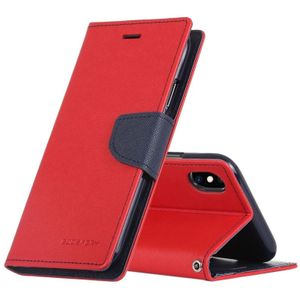 KWIK GOOSPERY FANCY dagboek horizontale Flip lederen case voor iPhone XS Max  met houder & kaartsleuven & portemonnee (rood)