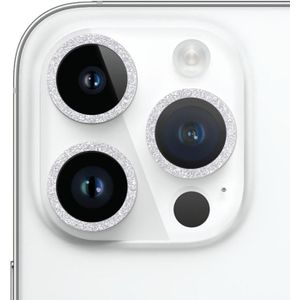 Voor iPhone 14 Pro Glitter Ring Gehard Glas Camera Lens Film (Zilver)