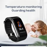 C6T 0.96inch Kleurenscherm Smart Watch IP67 Waterproof  Ondersteuning temperatuurbewaking/hartslagbewaking/bloeddrukbewaking/slaapbewaking(wit)