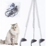 Opknoping Deur Intrekbare Cat Teaser Stick Huisdier Speelgoed (Paars Konijn)