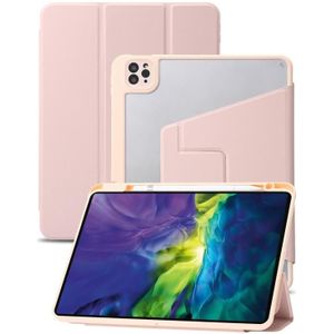 Voor iPad Pro 11 2022/2021/2020/2018/Air 2022/2020 10.9 3-Fold 360 Rotatie acryl lederen Smart Tablet Case