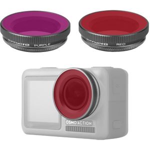 2 in 1 Sunnylife OA-FI180 Lens Rood + Purple Diving Filter voor DJI OSMO ACTION