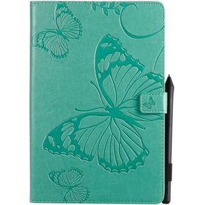 Voor Galaxy tab S5e gedrukt afdrukken Butterfly patroon horizontale Flip PU lederen draagtas met houder & kaartsleuven & portemonnee & pen sleuf (groen)
