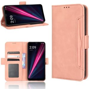 For T-Mobile Revvl 6 5G Skin Feel Calf Texture Card Slots Leather Phone Case(Pink)