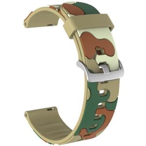 20mm Voor Fossil Hybrid Smartwatch HR Camouflage Siliconen vervangende polsbandje met zilveren gesp(7)