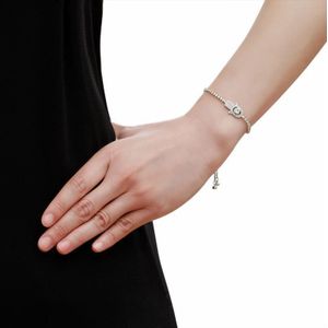 Valentines Day Gift Hamsa Hand Crystal ingelegd Hand keten armband  kettinglengte: 25cm(Gold)