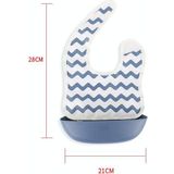 Baby gemakkelijk schoon eten Bib Stereo Waterdichte Ultra-lichte Rijstzak (Grijs golvend patroon)