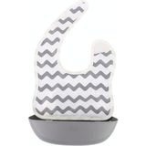 Baby gemakkelijk schoon eten Bib Stereo Waterdichte Ultra-lichte Rijstzak (Grijs golvend patroon)