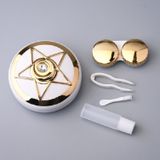 Draagbare Beauty Lens Care Double Box Contact Lens Case (Goud)