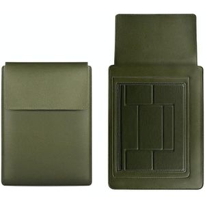 PU05 Sleeve lederen tas met kleine opbergtas voor 13 3 inch laptop(groen)