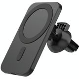N16 10W auto luchtuitlaat + zuignap Magsafe magnetische draadloze oplader mobiele telefoon houder voor iPhone 12 serie (zwart)