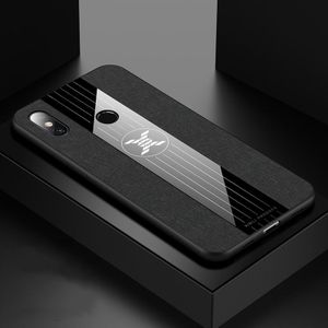 Voor Xiaomi mi Max 3 XINLI stiksels doek textuur schokbestendige TPU beschermhoes (zwart)