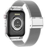 Ochstin 5HK28 1.78 inch Vierkant Scherm Stalen Band Smart Horloge Ondersteunt Bluetooth Oproepfunctie/Bloed Zuurstof Monitoring (Zilver)