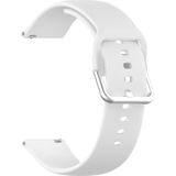 22mm Universal Silver Buckle Siliconen vervanging polsband  grootte: S (Wit)