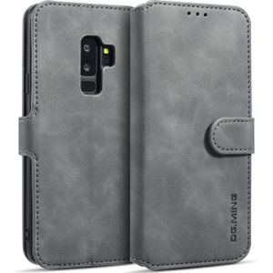 Dg. MING retro olie kant horizontale flip case met houder & kaartsleuven & portemonnee voor Galaxy S9 PLUS (grijs)