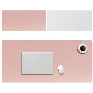 ZD01 Dubbelzijdig PU Muismat Tafel Mat  Grootte: 90 x 40cm (Pink + Silver)