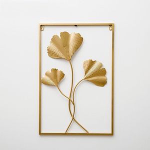 Woonkamer Muur Metalen Blad muur opknoping decoratie TV Sofa Achtergrond Muur Muur Decoratie (Ginkgo Leaf )