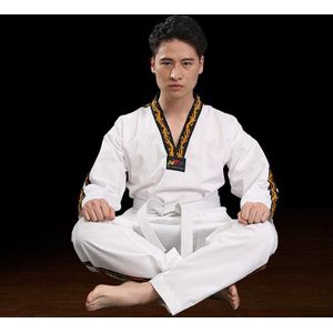 Mannen en vrouwen Kind Volwassen Katoen Taekwondo Kleding Trainingsuniformen  Maat: 130 (Dragon White)