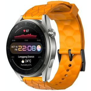 Voor Huawei Watch 3 Pro Nieuwe 22 mm voetbalpatroon Effen kleur siliconen horlogeband