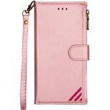 Voor iPhone 14 Rits Multi-kaartsleuven Horizontale Flip Leather Case Pro Max (Rose Gold)