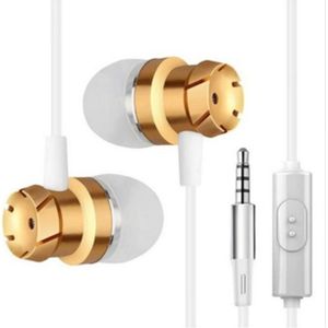 3.5 mm bedrade koptelefoon handsfree headset in ear oortelefoon oordopjes met microfoon voor Xiaomi telefoon MP3 speler laptop (goud)