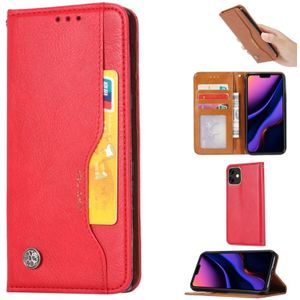 Knead huidtextuur horizontale Flip lederen case voor iPhone 11  met foto frame & houder & kaartsleuven & portemonnee (rood)