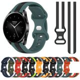 Voor Xiaomi Watch S2 42 mm 22 mm vlindergesp tweekleurige siliconen horlogeband (groen + zwart)