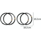 4 PCS auto koolstofvezel deur hoorn ring decoratieve sticker voor Mercedes-Benz C klasse W205 C180 C200 C300 GLC  links en rechts rijden universeel (Duitse kleur)