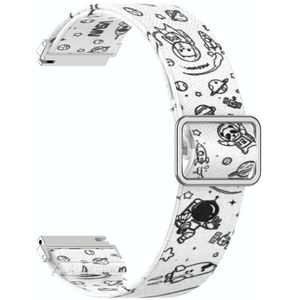 20mm voor Samsung Galaxy Watch3 41mm regelbare elastische afdrukken vervangende horlogeband (Universe)