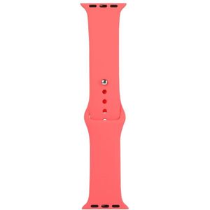 Voor Apple Watch Series 5 & 4 44mm / 3 & 2 & 1 42mm Siliconen horloge vervangende riem  korte sectie (vrouwelijk)(Perzik rood)