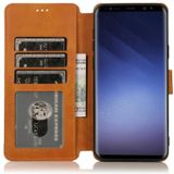 Voor Samsung Galaxy S9 Plus Kalf texture Magnetische gesp horizontale flip lederen case met houder & kaartslots & portemonnee & fotoframe (Khaki)