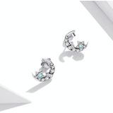 S925 Sterling Silver Star Moon Galaxy Oor Studs Dames Oorbellen