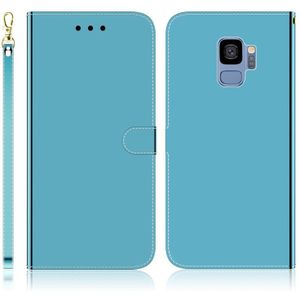 Voor Galaxy S9 Imitated Mirror Surface Horizontal Flip Leather Case met Holder & Card Slots & Wallet & Lanyard(Blue)