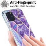 3D Electroplating Marble Pattern TPU Beschermhoes voor iPhone 11 Pro(Paars)