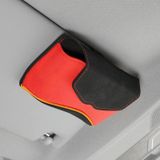 Auto Zonneklep Multifunctionele Brillenkoker Kaart Opbergbeugel(Rood)