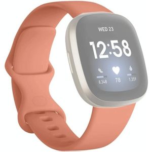 Voor Fitbit Versa 3 / Sense Siliconen Replacement Strap Watchband(Pink)