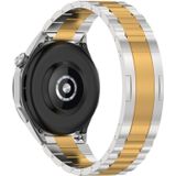 Voor Huawei Horloge GT4 / GT3 / GT2 / GT 46mm Drie Stammen HW Gesp Metalen Horlogeband (zilver Goud)