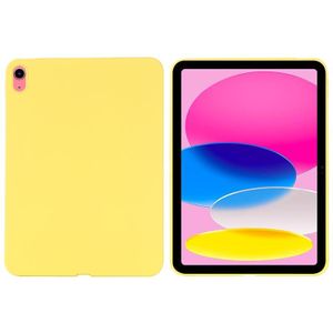 Voor iPad 10e Gen 10.9 2022 Effen Kleur Vloeibare Siliconen Dropproof Volledige Dekking Tablet Case(Geel)