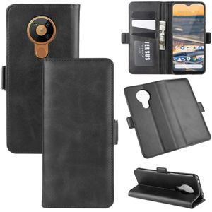 Voor Nokia 5.3 Dual-side Magnetic Buckle Horizontale Flip Lederen Case met Holder & Card Slots & Wallet(Zwart)