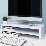2 lagen houten monitor standaard PC Computer Screen Monitor Riser  B-versie (wit)